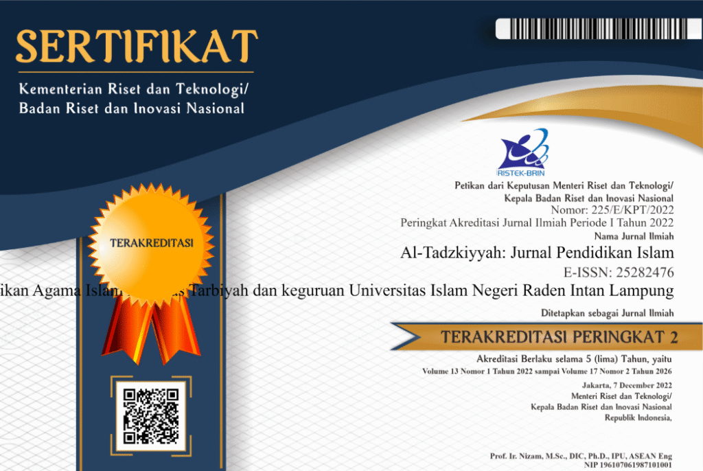 Al-Tadzkiyyah: Jurnal Pendidikan Islam