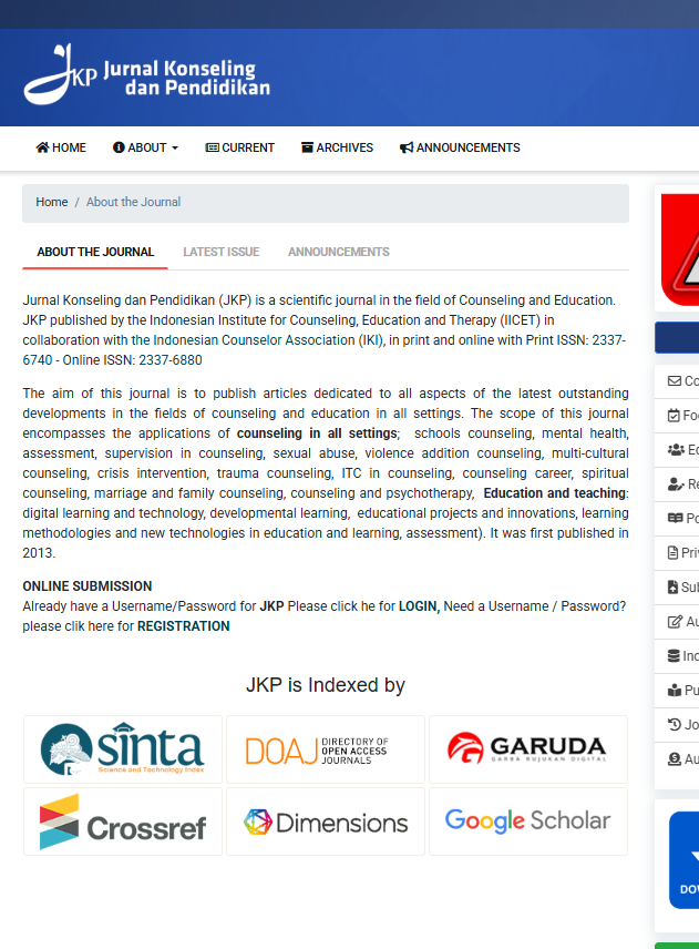 Jurnal Konseling dan Pendidikan (JKP)